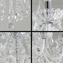 Large European Crystal Chandelier White Pendant Light