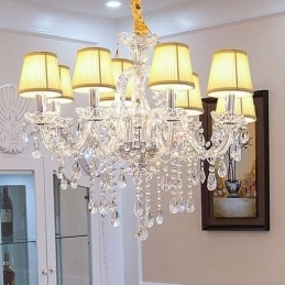 Modern Crystal Chandelier European Transparent Pendant Light