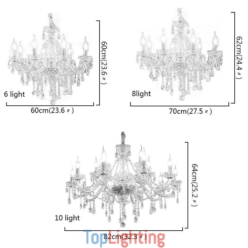 Modern Crystal Chandelier European Transparent Pendant Light