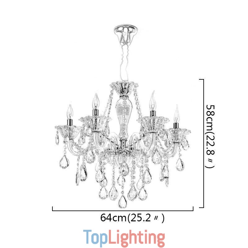 European Crystal Chandelier Elegant Pendant Light
