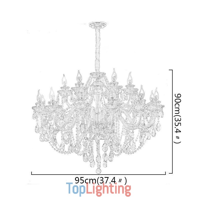 European Crystal Chandelier Luxury Cognac Pendant Light