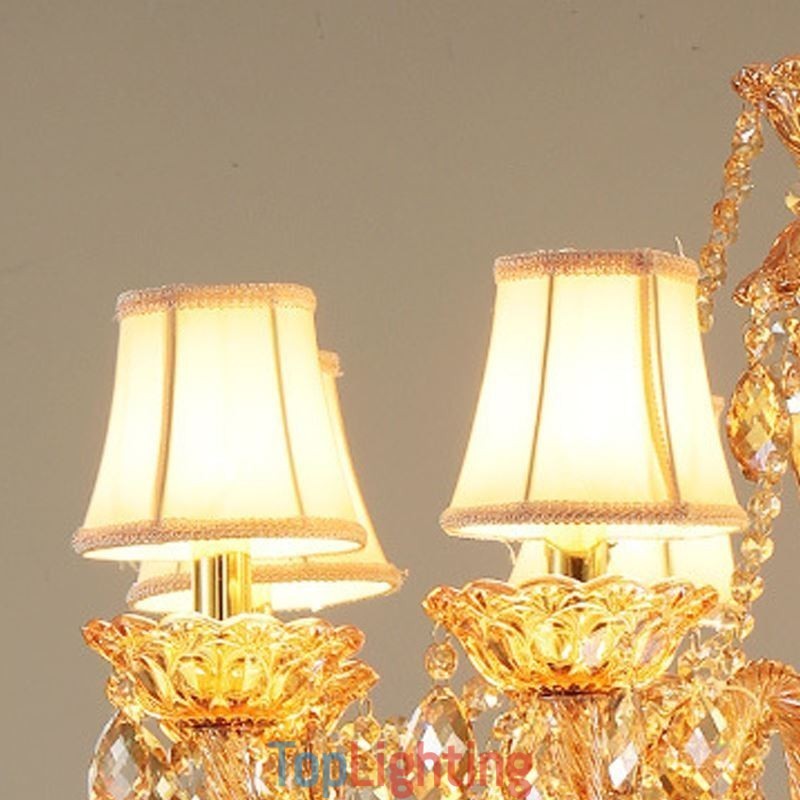 European Crystal Chandelier Luxury Cognac Pendant Light