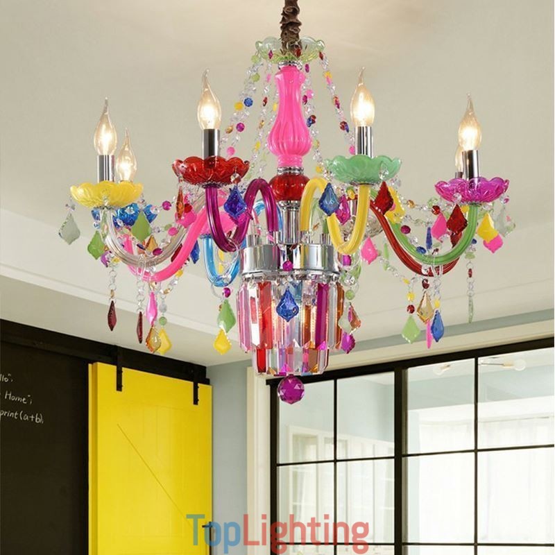 Colourful Crystal Chandelier European Unique Pendant Light