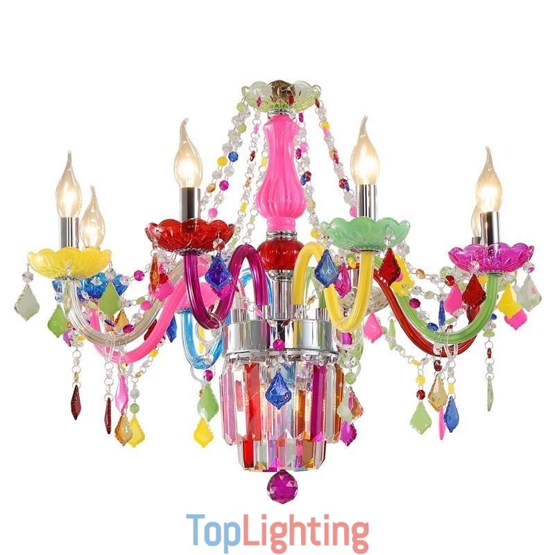 Colourful Crystal Chandelier European Unique Pendant Light