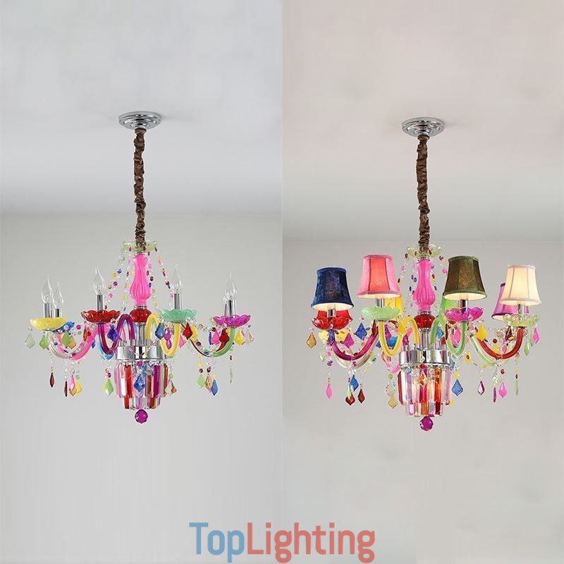 Colourful Crystal Chandelier European Unique Pendant Light