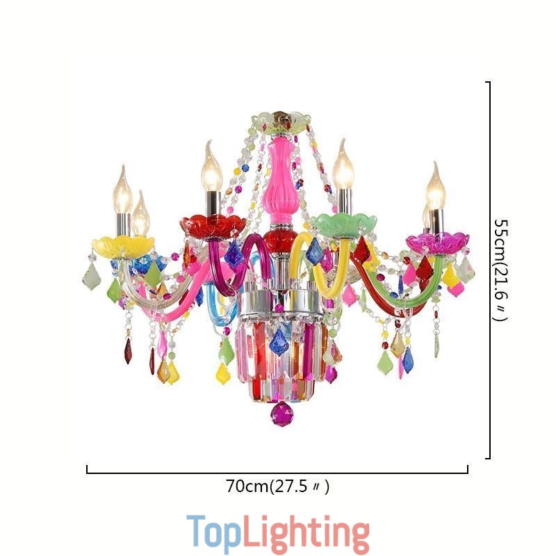 Colourful Crystal Chandelier European Unique Pendant Light