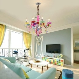 Colourful Crystal Chandelier European Unique Pendant Light