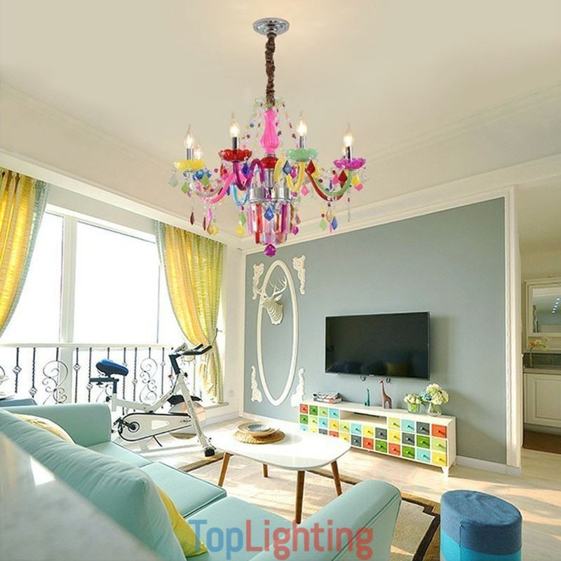 Colourful Crystal Chandelier European Unique Pendant Light