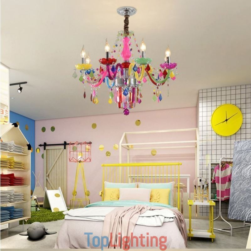 Colourful Crystal Chandelier European Unique Pendant Light