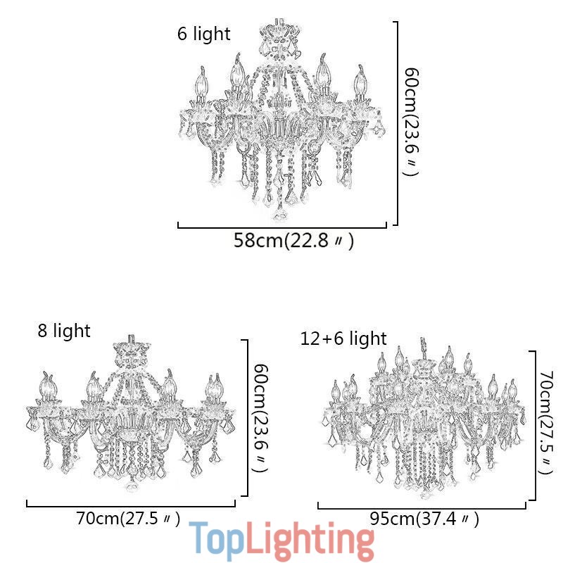 European Crystal Chandelier Red Colour Pendant Light