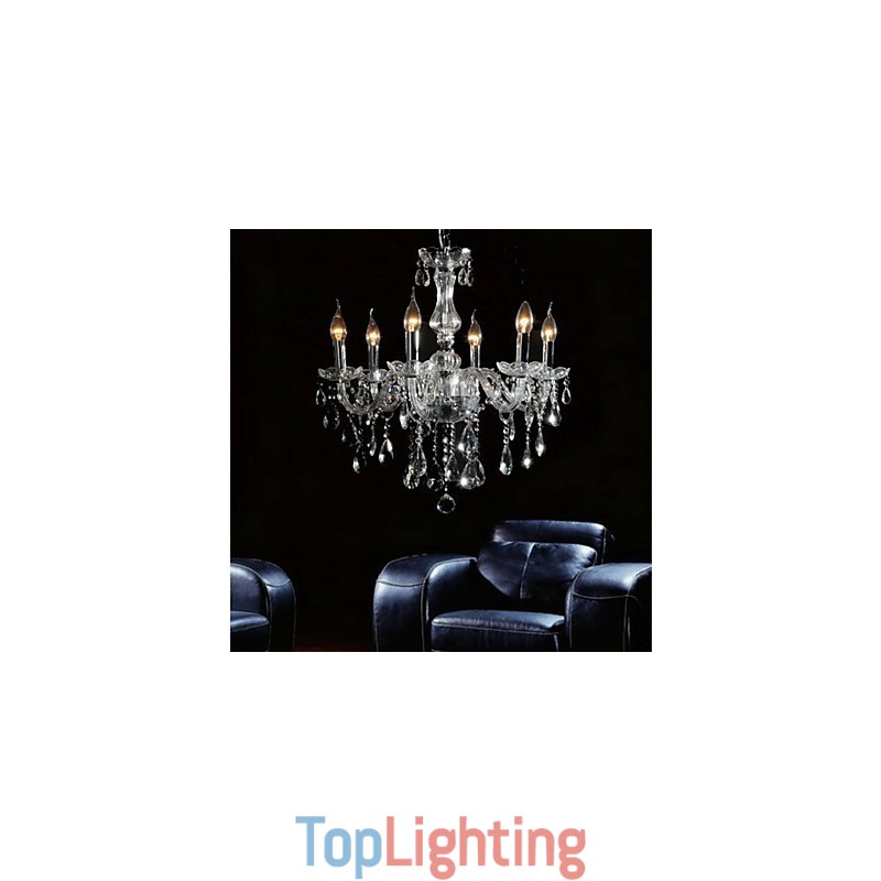 Elegant Crytal Chandelier with 6 Lights