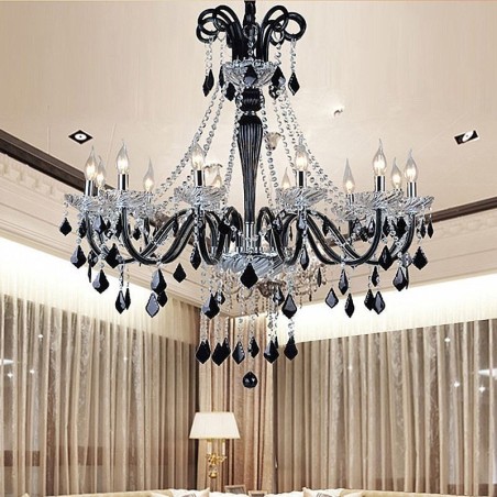Retro Crystal Chandelier European Black Pendant Light Retro Crystal Chandelier European Black Pendant Light