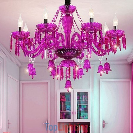 European Crystal Chandelier Ring Bells Glass Pendant Light