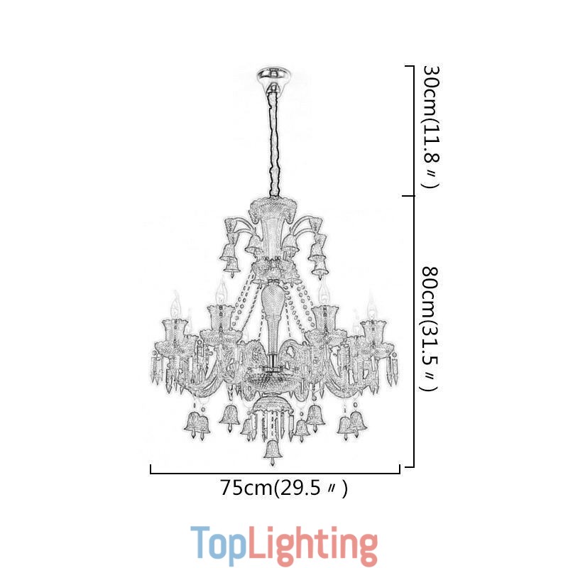 Crystal Ceiling Light European Chandelier Ring Bells Pendant Light