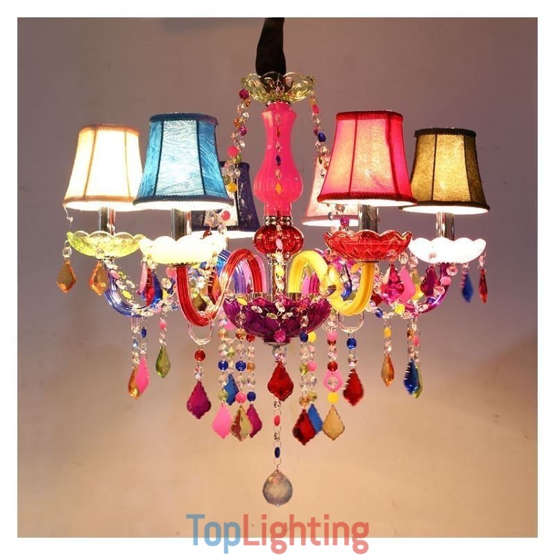 Large Colourful Crystal Chandelier European Pendant Light