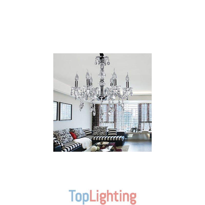 Elegant Crytal Chandelier with 6 Lights