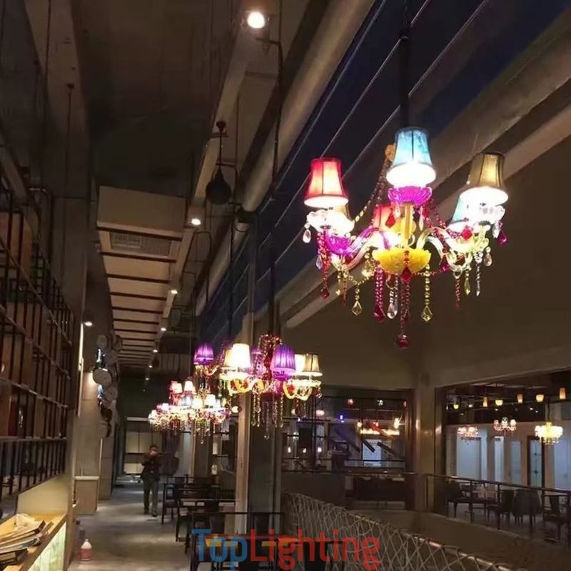 Large Colourful Crystal Chandelier European Pendant Light