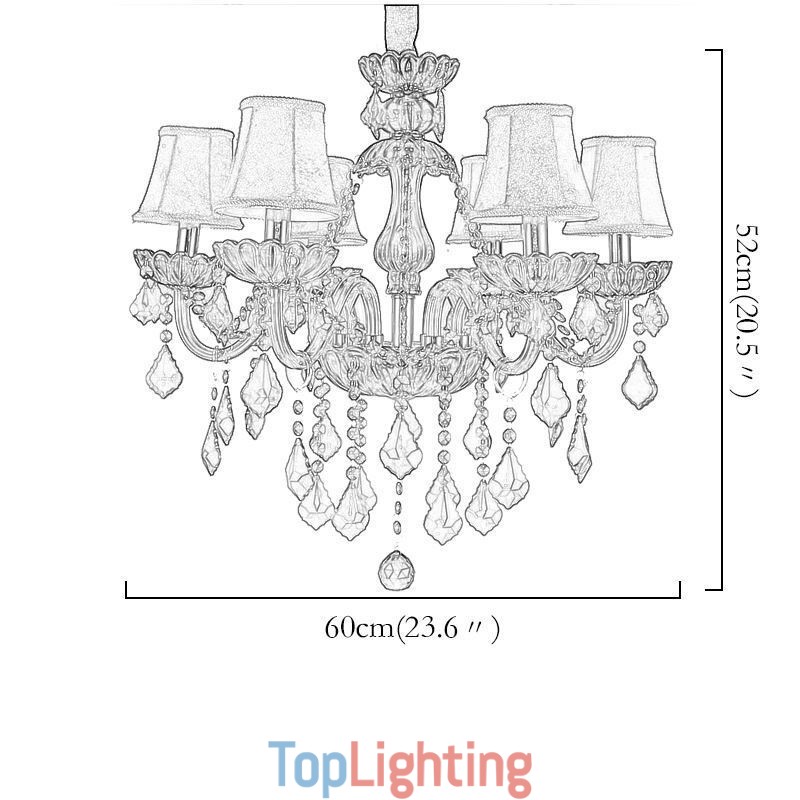 European Elegant Crystal Chandelier Red Colour Pendant Light