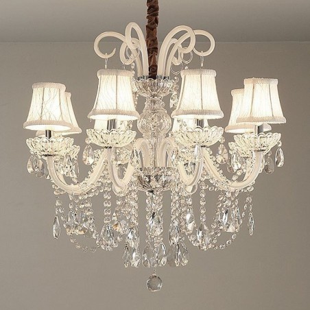 Elegant Crystal Chandelier European White Colour Pendant Light Elegant Crystal Chandelier European White Colour Pendant Light