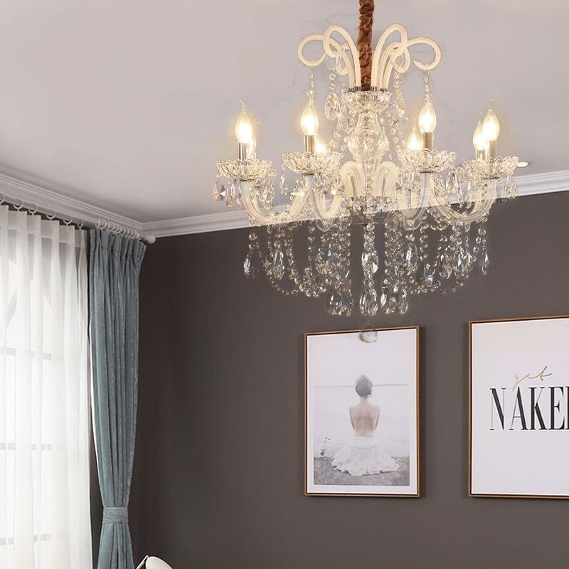 Elegant Crystal Chandelier European White Colour Pendant Light