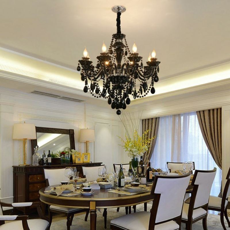 Luxury Crystal Chandelier European Black 10 Lights