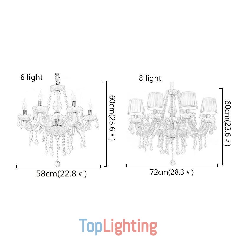 Creative Crystal Chandelier European Elegant Pendant Light