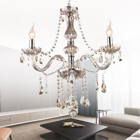 Crystal Chandelier European Cognac Colour Glass Pendant Light Crystal Chandelier European Cognac Colour Glass Pendant Light