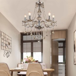 Crystal Chandelier European Cognac Colour Glass Pendant Light