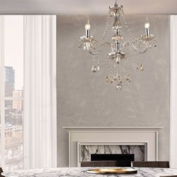 Crystal Chandelier European Cognac Colour Glass Pendant Light