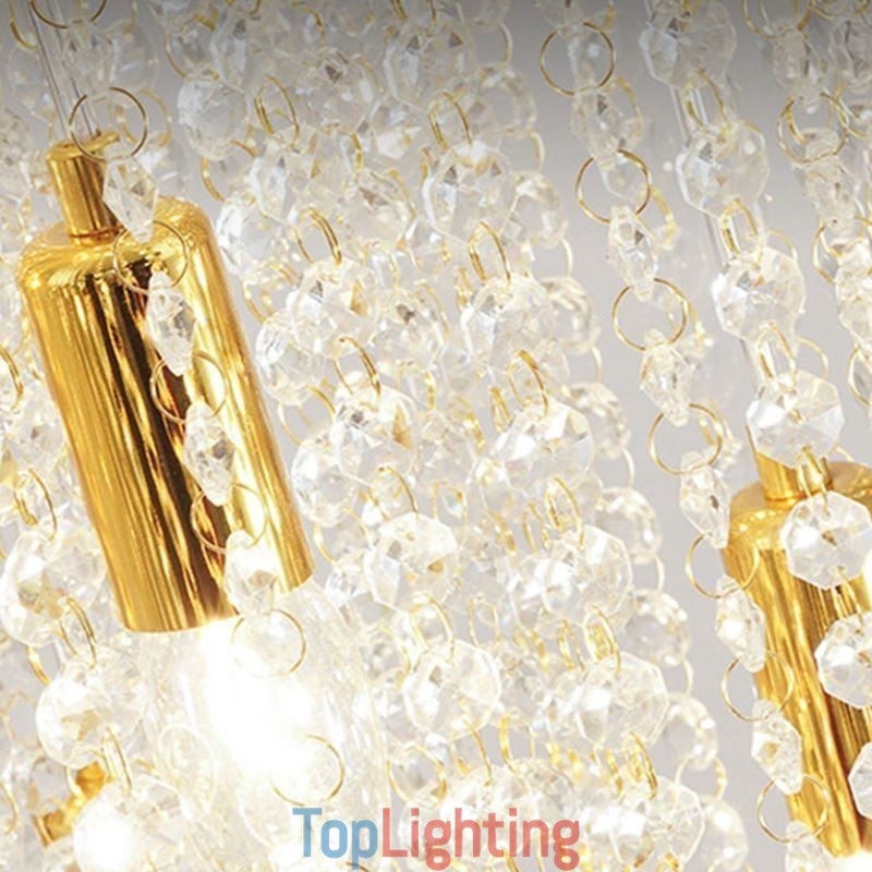 Modern Crystal Chandelier Luxury Staircase Crystal Ceiling Light With 19 Lights