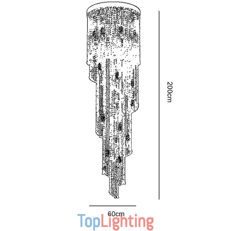 Modern Crystal Chandelier Luxury Staircase Crystal Ceiling Light With 19 Lights