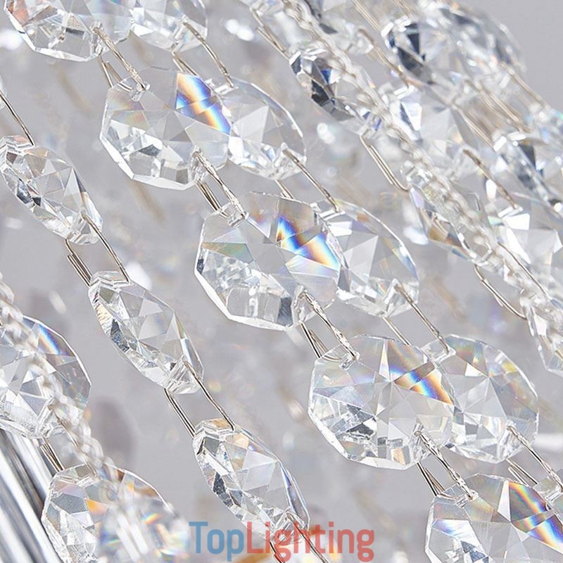 Modern Crystal Chandelier Luxury Staircase Crystal Ceiling Light With 19 Lights