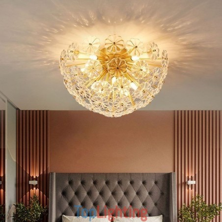 Semi Circle Glass Flush Mount Modern Decorative Flower Shaped Ceiling Light Semi Circle Glass Flush Mount Modern Decorative Flower Shaped Ceiling Light