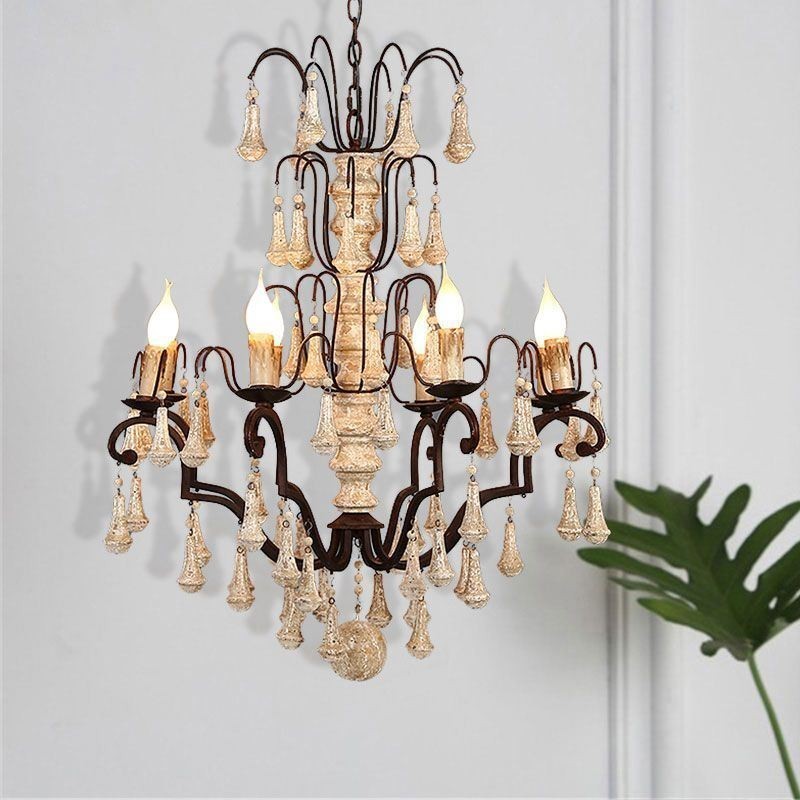 Retro Style Wood Pendant Light Elegant Chandelier