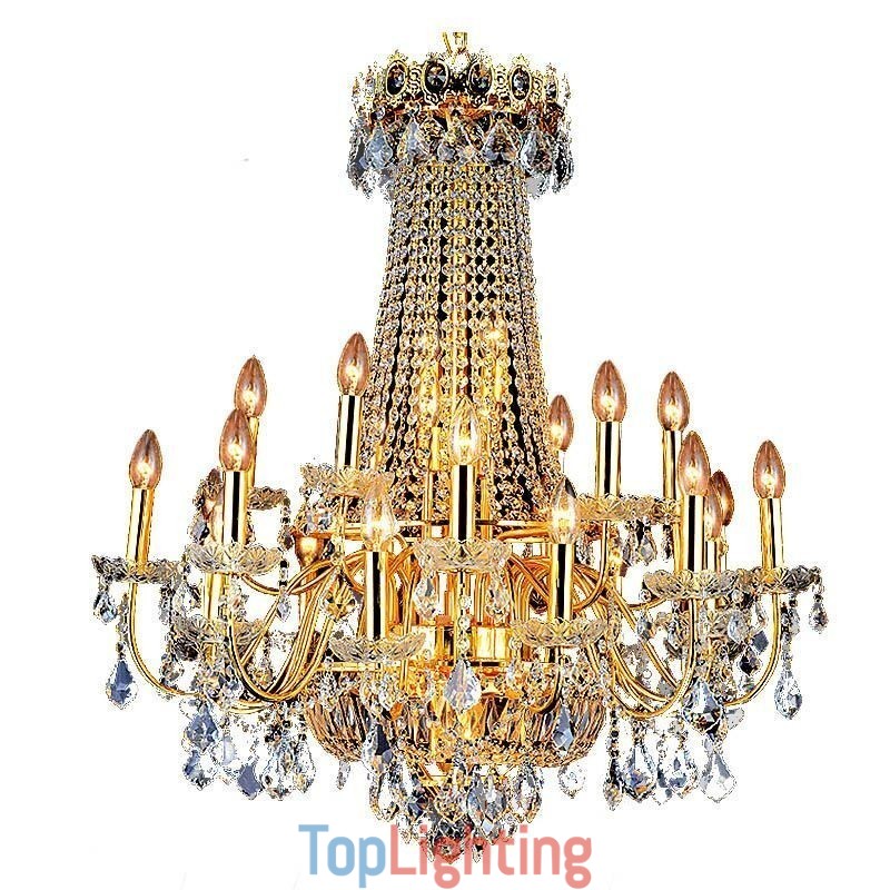 European Luxury Crystal Chandelier Duplex Stair Pendant Light