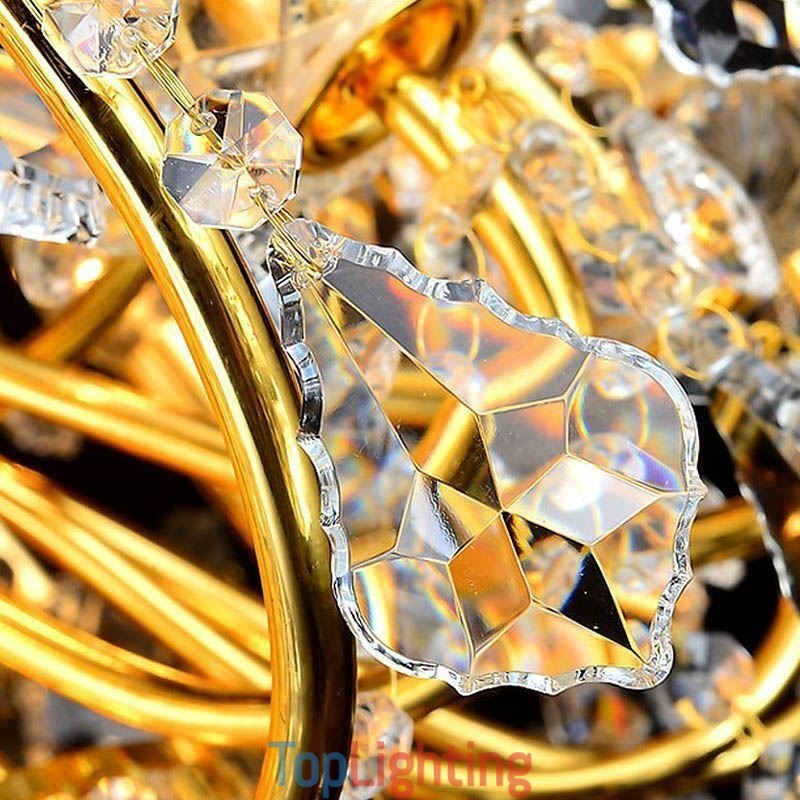 European Luxury Crystal Chandelier Duplex Stair Pendant Light