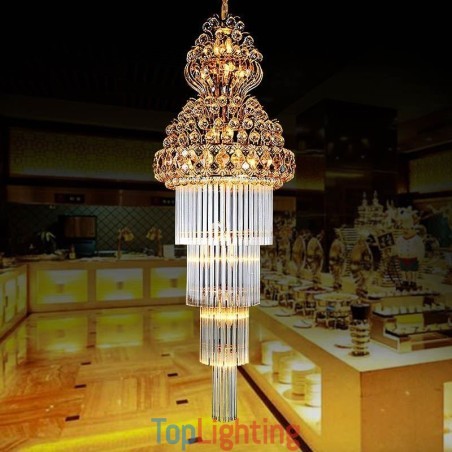 Retro Crystal Empire Chandelier Luxury Long Pendant Retro Crystal Empire Chandelier Luxury Long Pendant