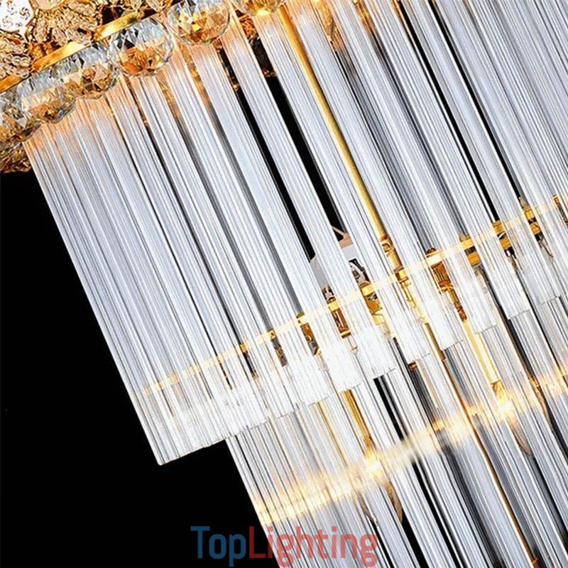 Retro Crystal Empire Chandelier Luxury Long Pendant