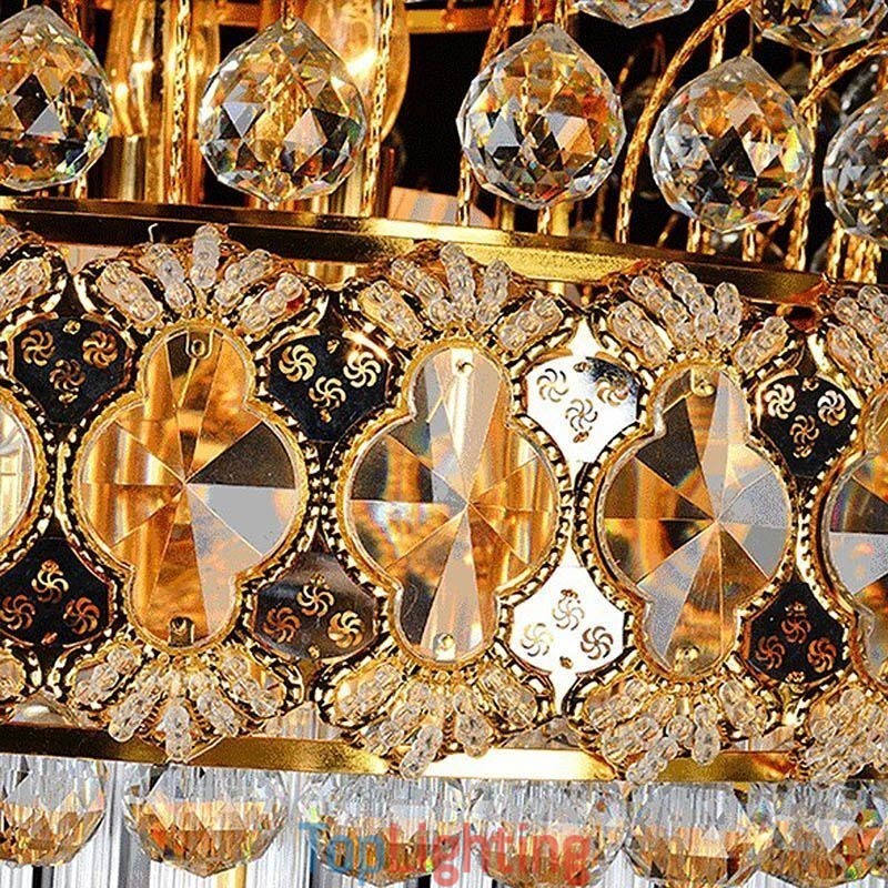 Retro Crystal Empire Chandelier Luxury Long Pendant