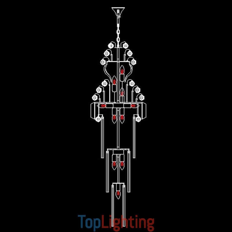 Retro Crystal Empire Chandelier Luxury Long Pendant