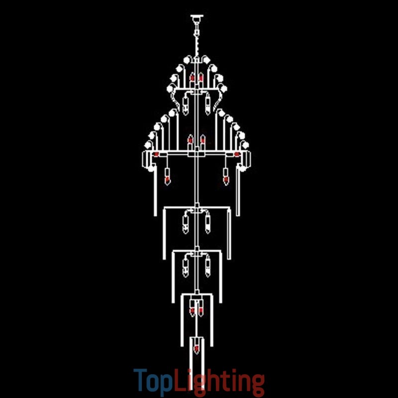Retro Crystal Empire Chandelier Luxury Long Pendant