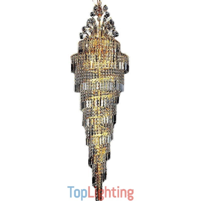 Elegant Crystal Empire Chandelier European Luxury Long Pendant