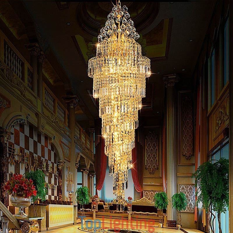 Elegant Crystal Empire Chandelier European Luxury Long Pendant
