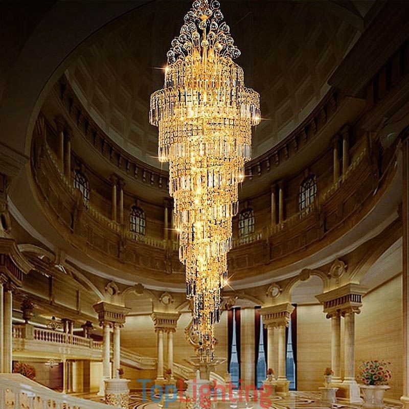 Elegant Crystal Empire Chandelier European Luxury Long Pendant