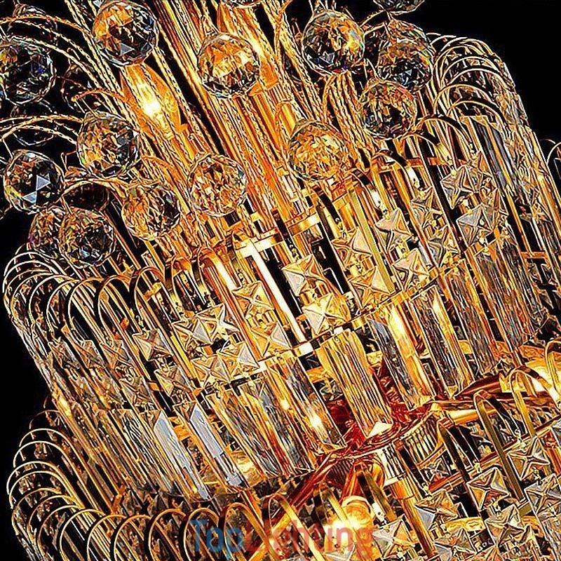 Elegant Crystal Empire Chandelier European Luxury Long Pendant