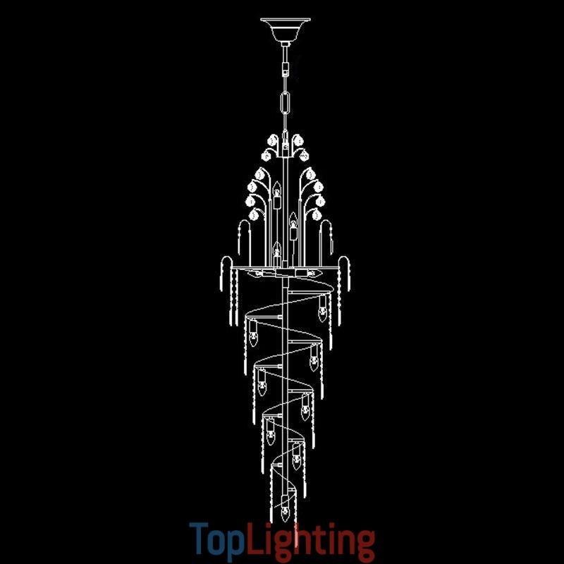 Elegant Crystal Empire Chandelier European Luxury Long Pendant