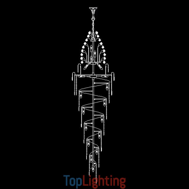 Elegant Crystal Empire Chandelier European Luxury Long Pendant