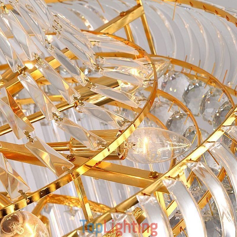 Luxury Crystal Chandelier Modern European Graceful Long Pendant Duplex Staircase