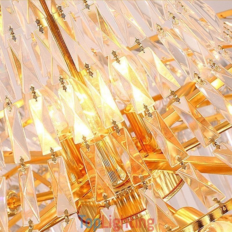 Luxury Crystal Chandelier Modern European Graceful Long Pendant Duplex Staircase