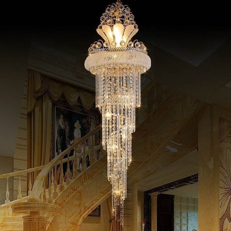 Graceful Crystal Chandelier Modern Simple Long Pendant Duplex Staircase Graceful Crystal Chandelier Modern Simple Long Pendant Duplex Staircase